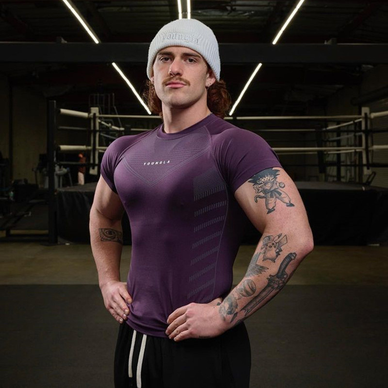 Mens TShirts Gyms T Shirts Quick Dry Running Shirt Compression Fitness Male Gym Workout Tights Short Sleeve Summer Sports Tshirt 230524