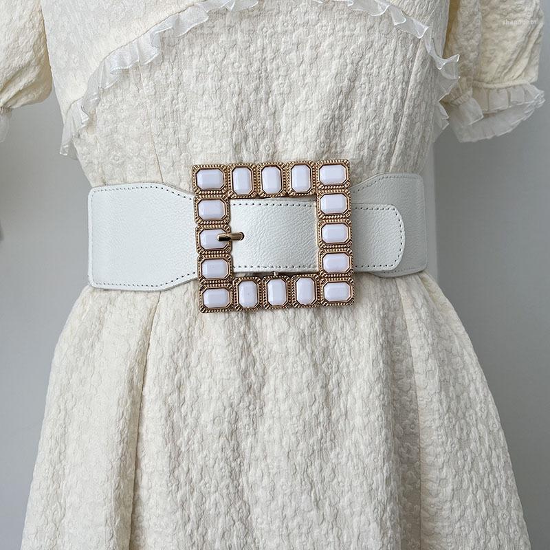 Belts Fashion Women Wide Belt Square Rhinestone Pin Buckle Stretchy Waist PU Leather Ladies Decorative Coat Dress Waistband, White
Belts Fashion Women Wide Belt Square Rhinestone Pin Buckle Stretchy Waist PU Leather Ladies Decorative Coat Dress Waistband, White