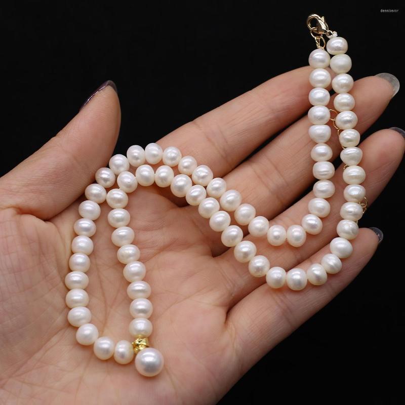 Chains Natural Freshwater White Round Pearl Beaded Necklace Pendant Exquisite Jewelry Bridal Wedding Party High Quality
Chains Natural Freshwater White Round Pearl Beaded Necklace Pendant Exquisite Jewelry Bridal Wedding Party High Quality