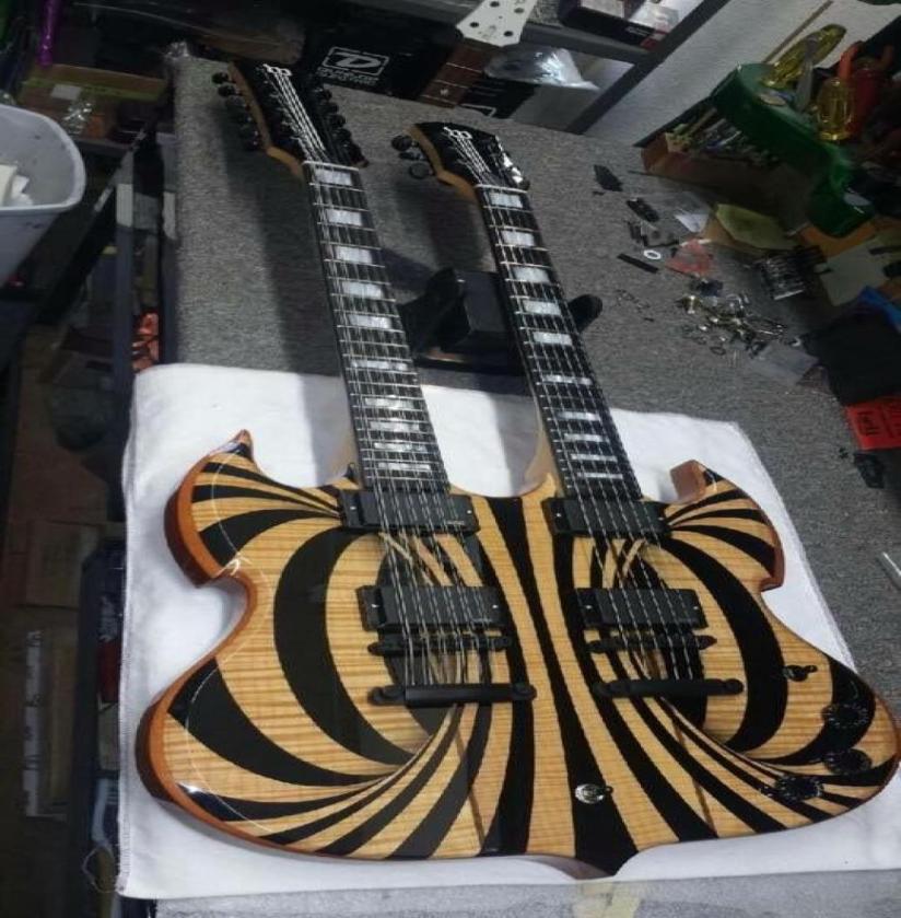 New Wylde Audio Barbarian Double Neck Electric Guitar 12 6 strings Gloss Yellow Black Behemoth SG Black Hardware9667281
New Wylde Audio Barbarian Double Neck Electric Guitar 12 6 strings Gloss Yellow Black Behemoth SG Black Hardware9667281
