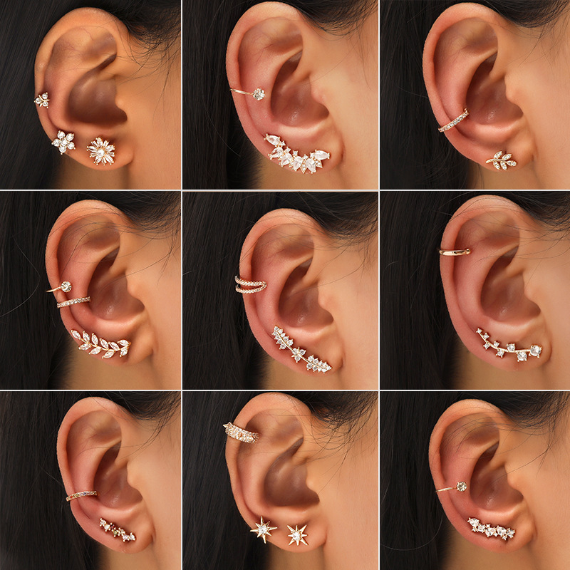 LATS Stars Leaf Flower Ear Cuff Geometric Zircon Ear Clip Earrings Set for Women Men Luxury Earring Cuff Trend Jewelry Wholesale
LATS Stars Leaf Flower Ear Cuff Geometric Zircon Ear Clip Earrings Set for Women Men Luxury Earring Cuff Trend Jewelry Wholesale