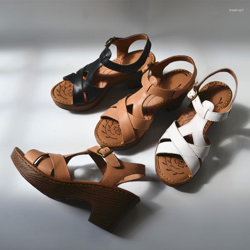 Sandals Retro Nostalgic Cowhide Hand-stitched Women Summer Leather Shoes Interior Insole Sheepskin High Heels Slipsole, White
Sandals Retro Nostalgic Cowhide Hand-stitched Women Summer Leather Shoes Interior Insole Sheepskin High Heels Slipsole, White