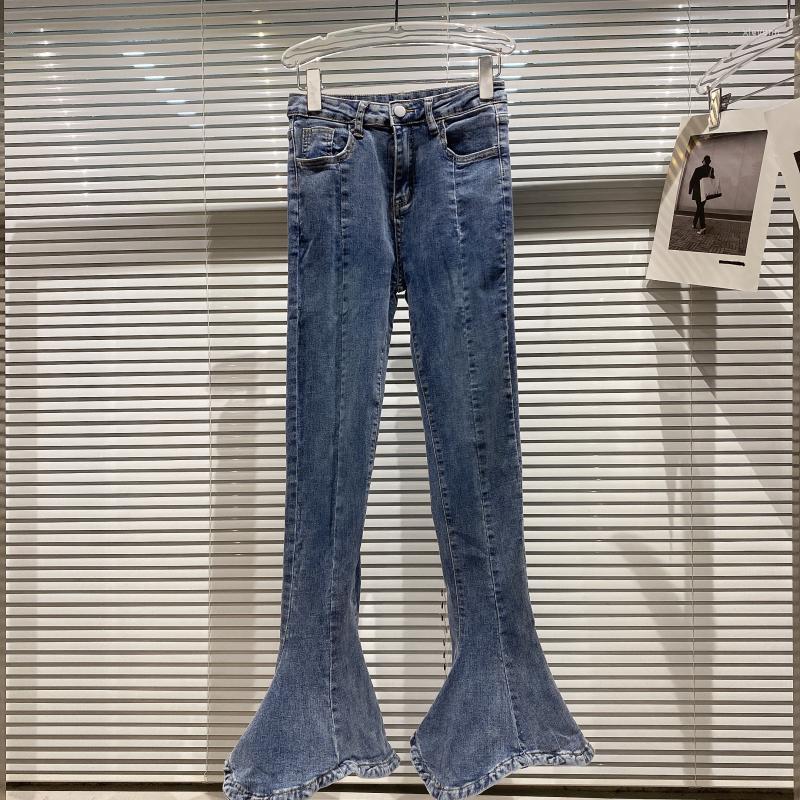 Women's Pants European Autumn Temperament Denim Small Bell Bottom Trousers Washed Stretch Thin Slim Jeans Women Fashion Streetwear 2023, Blue
Women's Pants European Autumn Temperament Denim Small Bell Bottom Trousers Washed Stretch Thin Slim Jeans Women Fashion Streetwear 2023, Blue
