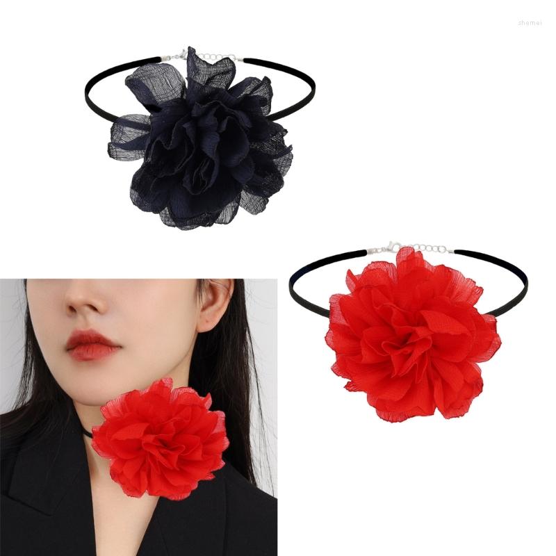 Choker Flower Chain Jewelry Gift Korean-Velvet Material Necklace For Girl 124A