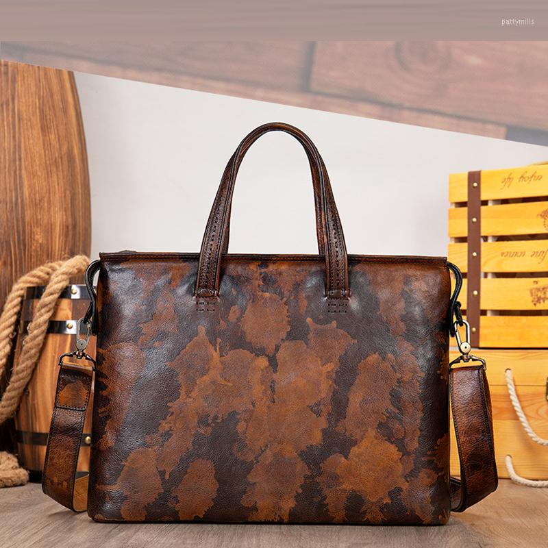 Briefcases Retro Laptop Briefcase Bag Genuine Leather Handbags Casual Pad Daily Working Tote Bags Men Male For Documents, Coffee
Briefcases Retro Laptop Briefcase Bag Genuine Leather Handbags Casual Pad Daily Working Tote Bags Men Male For Documents, Coffee