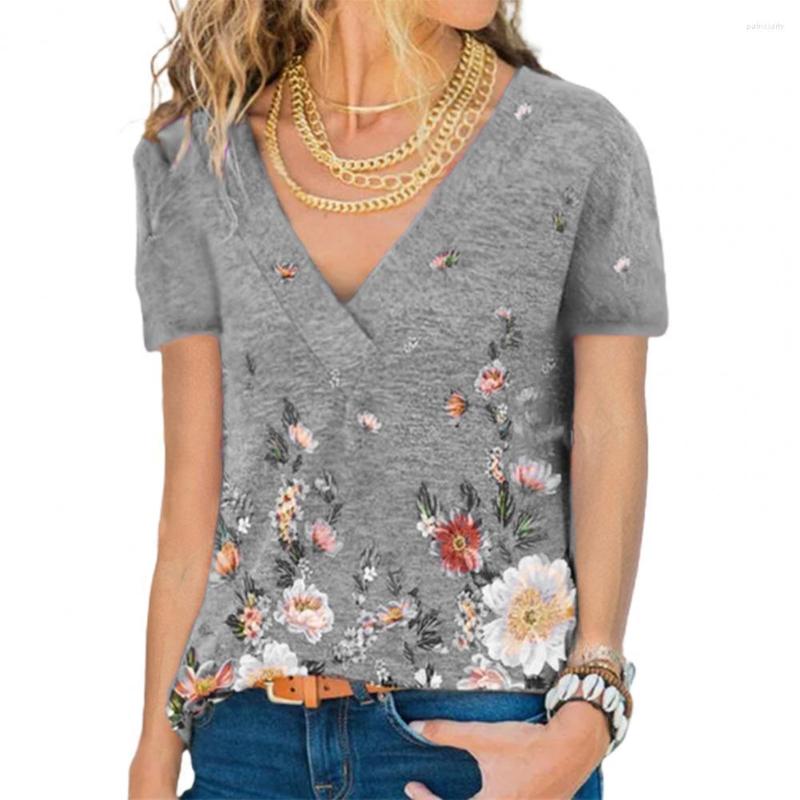 Women's T Shirts Clothing Spring Autumn Fashion V-neck Casual Loose T-shirt Flower Print Breathable Polyester Blouse For Dating, Grey
Women's T Shirts Clothing Spring Autumn Fashion V-neck Casual Loose T-shirt Flower Print Breathable Polyester Blouse For Dating, Grey