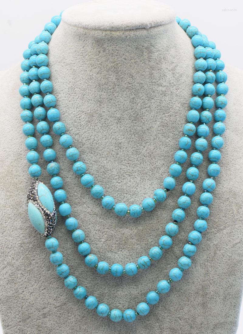 Chains Green Turquoise Long Necklace Round 8mm And Zircon Egg 55" Nature FPPJ Wholesale
Chains Green Turquoise Long Necklace Round 8mm And Zircon Egg 55" Nature FPPJ Wholesale