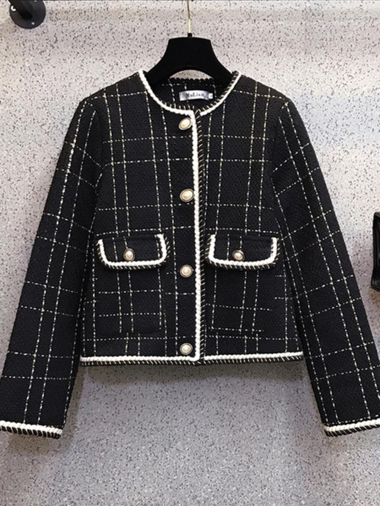 Women' Jackets European Fall Winter Tweed Jacket Coat Women French Vintage Small Fragrance Woolen Outwear Korean Abrigo Mujer Plaid Casaco, Black
Women' Jackets European Fall Winter Tweed Jacket Coat Women French Vintage Small Fragrance Woolen Outwear Korean Abrigo Mujer Plaid Casaco, Black