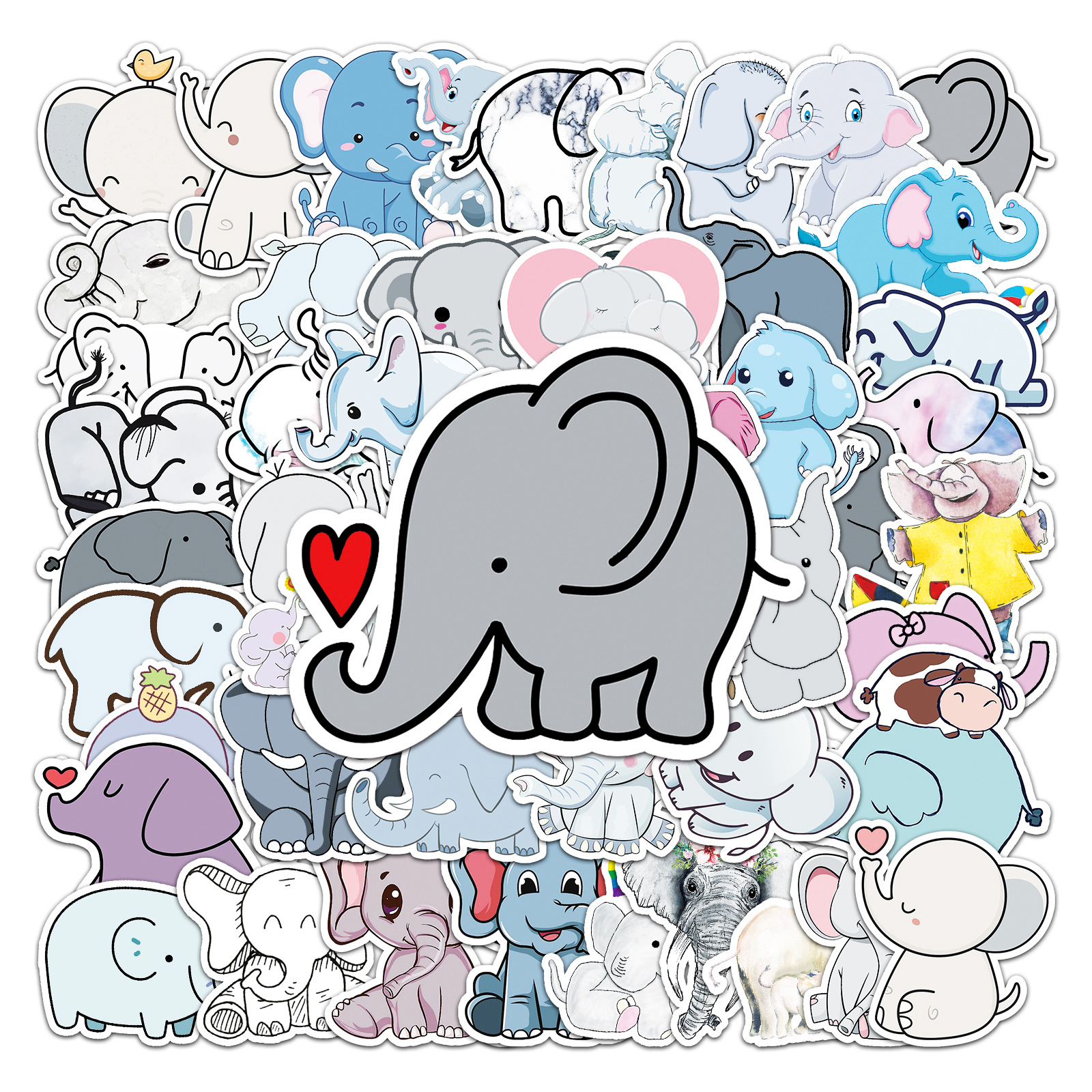 50Pcs Cartoon Elephant Stickers Pack Waterproof Vinyl Stickers Non-random for Car Bike Luggage Laptop Skateboard Scrapbook Water Bottle Decal, Multi-color
50Pcs Cartoon Elephant Stickers Pack Waterproof Vinyl Stickers Non-random for Car Bike Luggage Laptop Skateboard Scrapbook Water Bottle Decal, Multi-color