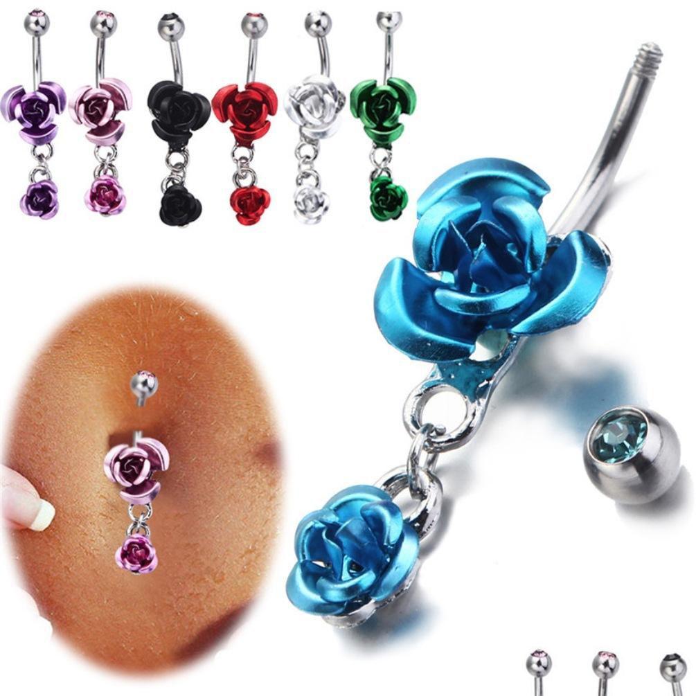 Navel Bell Button Rings Stainless Steel Hypoallergenic Belly Crystal Rose Flower Body Piercing Bar Jewlery For Women Bikini Fashio Dhk2W
Navel Bell Button Rings Stainless Steel Hypoallergenic Belly Crystal Rose Flower Body Piercing Bar Jewlery For Women Bikini Fashio Dhk2W