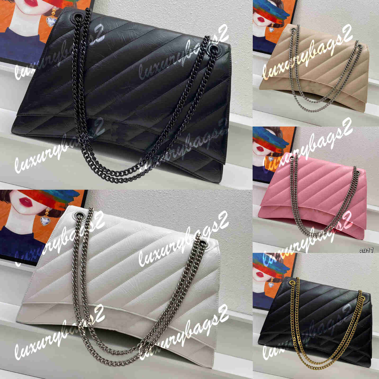 Hourglass Bag Shoulder Women Bags Handbag Crush Chain Crossbody Genuine Leather 39.9cm 5 Colors Gold Black Hardware Designer Handbags Tote, Pink
Hourglass Bag Shoulder Women Bags Handbag Crush Chain Crossbody Genuine Leather 39.9cm 5 Colors Gold Black Hardware Designer Handbags Tote, Pink