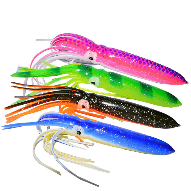 18cm big game fishing soft squid octopus skirt lure