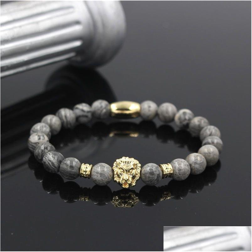 Beaded Fashion Vintage Rose Gold Color Lion Head Tube Charm Natural 8Mm Marble Stone Bead Bracelet Jewelry Men Women Gift Drop Deliv Dhmkh
Beaded Fashion Vintage Rose Gold Color Lion Head Tube Charm Natural 8Mm Marble Stone Bead Bracelet Jewelry Men Women Gift Drop Deliv Dhmkh