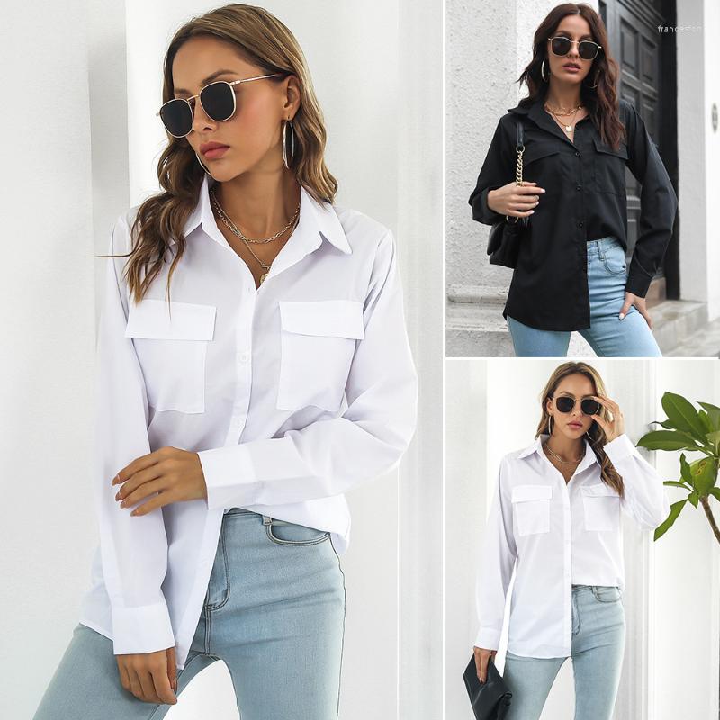 Women' Blouses Blouse Women' Solid Color Cotton Pocket Long Sleeve Medium Length Shirt Loose Spring And Autumn Dress, Black
Women' Blouses Blouse Women' Solid Color Cotton Pocket Long Sleeve Medium Length Shirt Loose Spring And Autumn Dress, Black