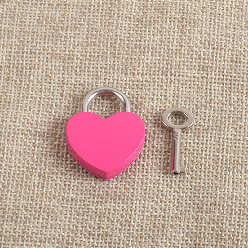 Heart Shape Key Padlocks 25*32*6.5mm Vintage Metal Mini Door Locks Small Bag Suitcase Luggage Box Diary Book Key Lock With Key