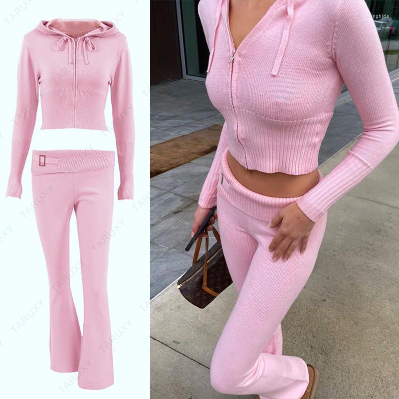 Women's Two Piece Pants Casual Knitted Pant Sets Tracksuit Women Set Outfits Hoodie Sweater Suit Women's 2023 Streetwear