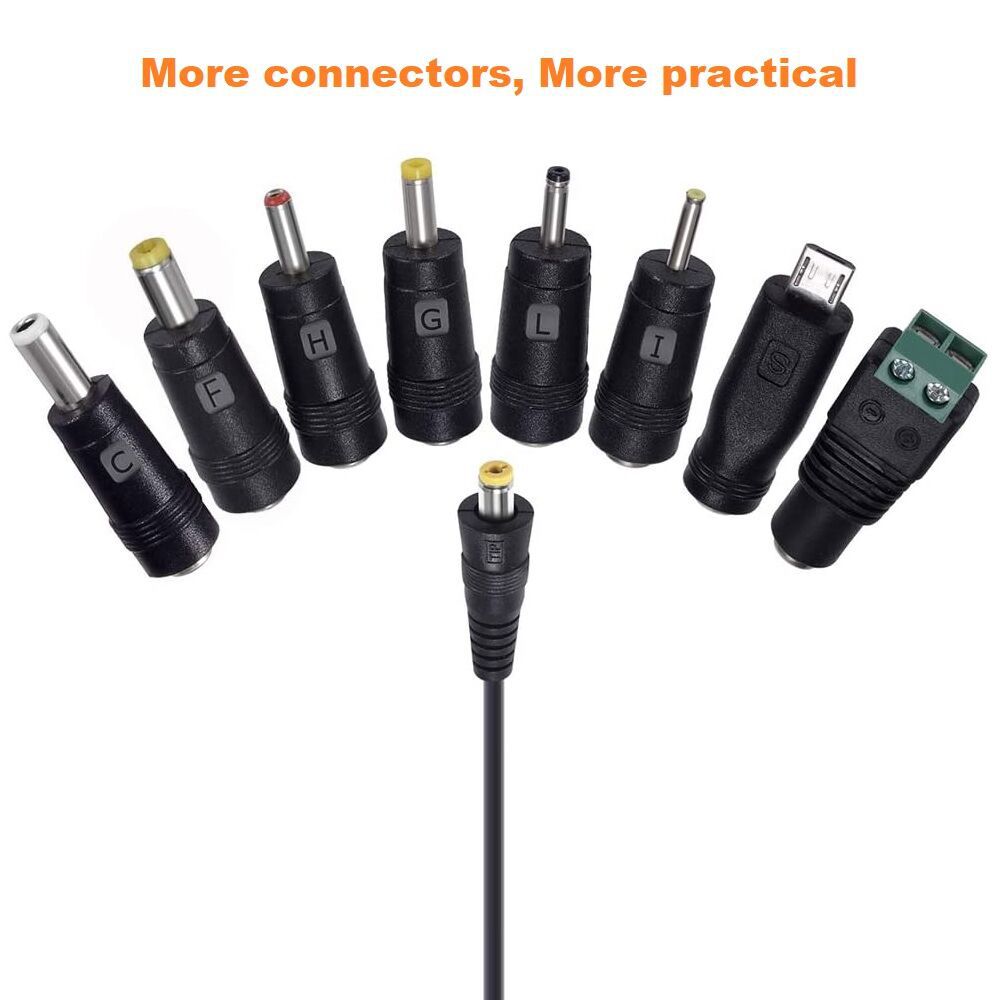 3-12V 30W Adjustable DC Output Power Supply EU US UK Plug 100-240V AC Input With 8 DC Plugs 120cm Cable LED Charger Adapter