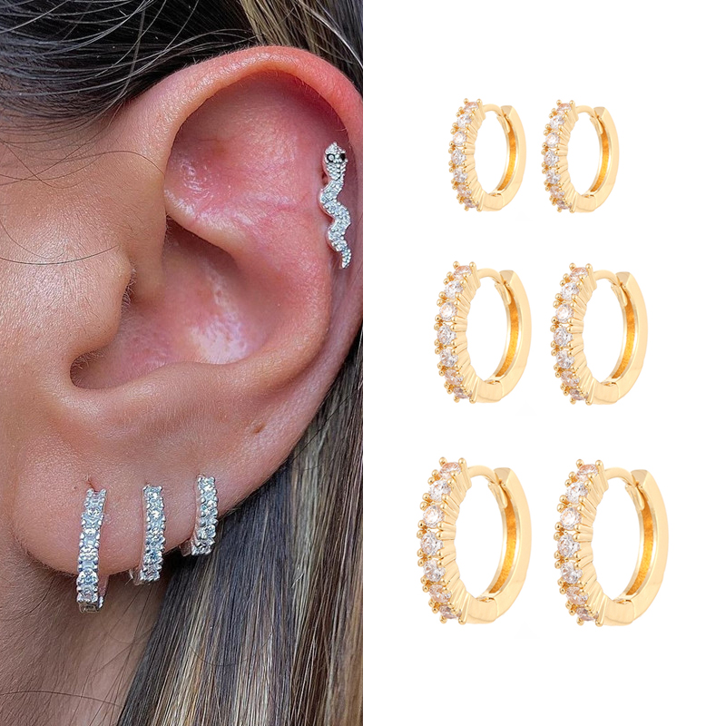 CRMYA Gold Silver Filled 16mm 14mm 12mm Flower Higgle Earring CZ Zircon Hoop Earrings for Women Girls Jewelry Wholesale
CRMYA Gold Silver Filled 16mm 14mm 12mm Flower Higgle Earring CZ Zircon Hoop Earrings for Women Girls Jewelry Wholesale