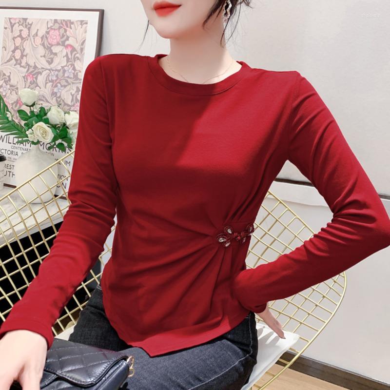 Women' T Shirts #8254 Black Red Irregular Shirt Women Korean Style Office T-shirt Female Long Sleeve Basic Tee Elastic Cotton
Women' T Shirts #8254 Black Red Irregular Shirt Women Korean Style Office T-shirt Female Long Sleeve Basic Tee Elastic Cotton