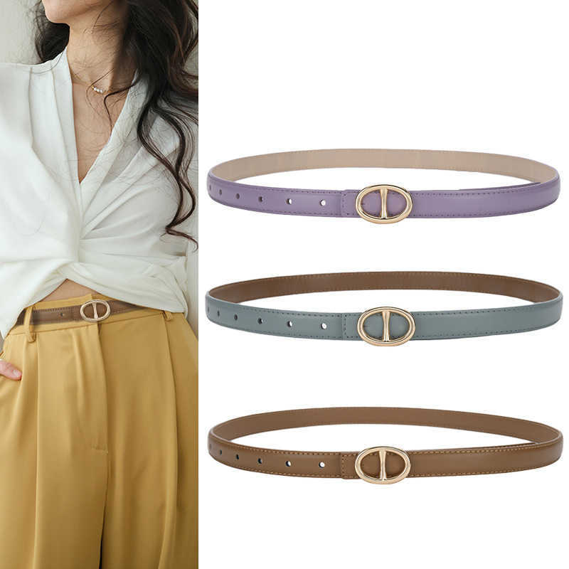 Designer Women's belt oval pig nose smooth buckle thin waistband simple matching jeans suit dress women's trend
Designer Women's belt oval pig nose smooth buckle thin waistband simple matching jeans suit dress women's trend
