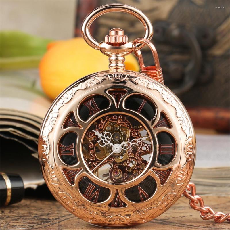 Pocket Watches Pumpkin Flower Hollow Rose Gold/Black Manual Mechanical Watch Trendy Vintage Chain Clock Hand Winding Timepiece
Pocket Watches Pumpkin Flower Hollow Rose Gold/Black Manual Mechanical Watch Trendy Vintage Chain Clock Hand Winding Timepiece