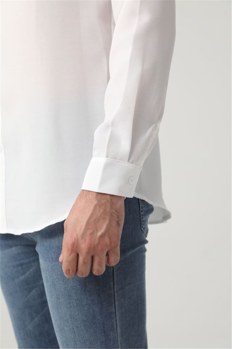 Men's Casual Shirts Camisas Linen Shirt Men Long Sleeves Blouse Loose Tops Spring Summer Handsome Leisure White Blue