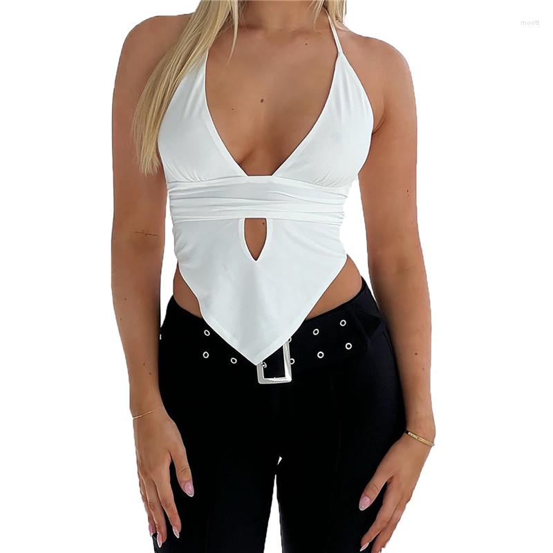 Women' Tanks Xingqing White Crop Top Y2k Clothes Women Cutout Spaghetti Strap Sleeveless Irregular Hem Halter Vest Summer Streetwear, As photo shows
Women' Tanks Xingqing White Crop Top Y2k Clothes Women Cutout Spaghetti Strap Sleeveless Irregular Hem Halter Vest Summer Streetwear, As photo shows