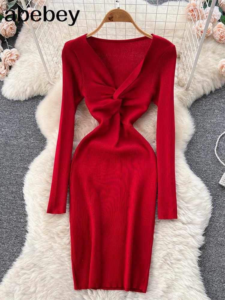 Casual Dresses Drawstring Sexy Knit Dress Solid 2023 Autumn V Neck Long Sleeve Skinny Temperamant Female Elastic Party Midi, Black
Casual Dresses Drawstring Sexy Knit Dress Solid 2023 Autumn V Neck Long Sleeve Skinny Temperamant Female Elastic Party Midi, Black