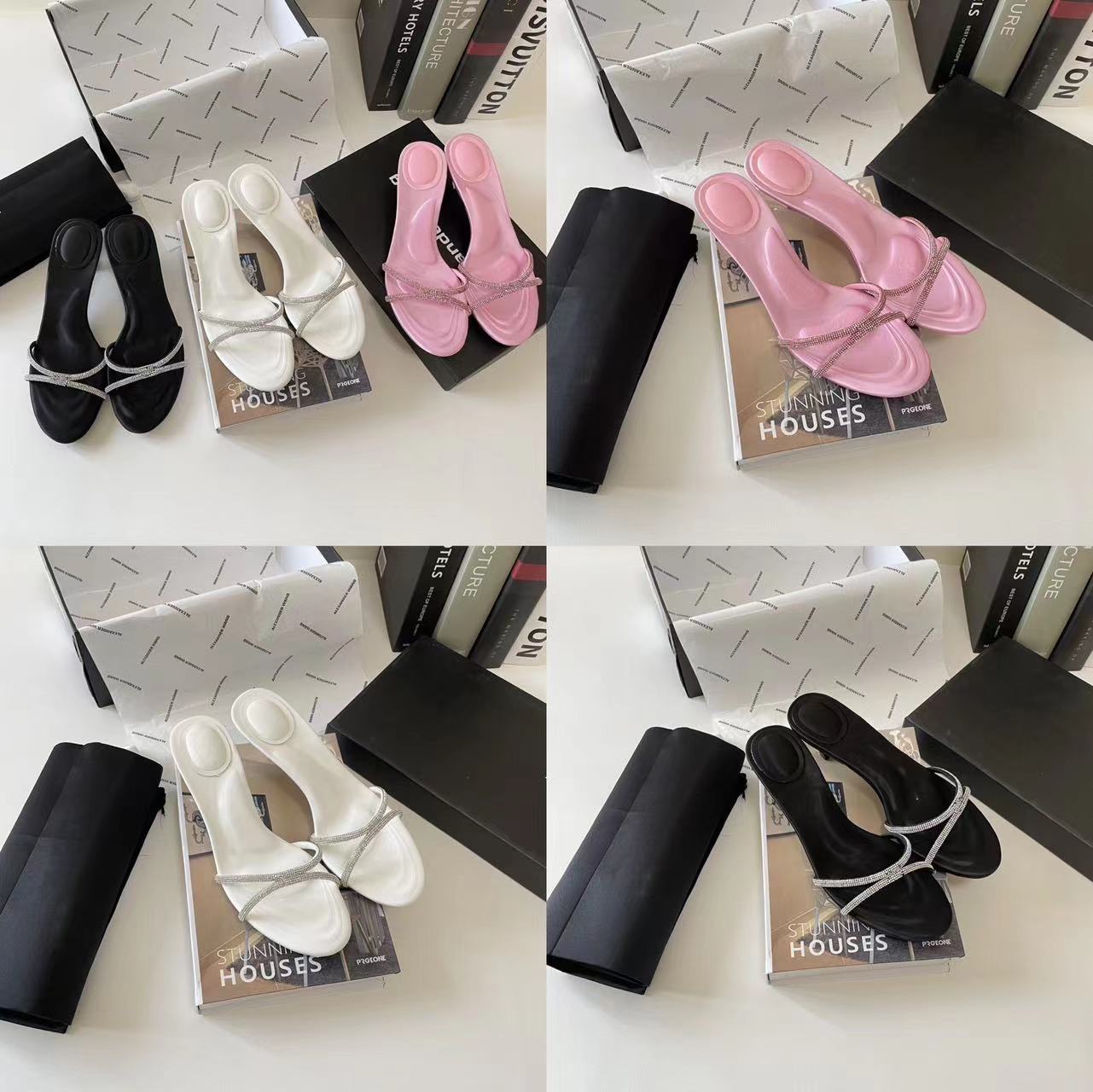 Top Quality woman Holiday Sandals Black High Heel Soft Bottom Stiletto High-Heeled Ladies Banquet Luxury Wang Webbing Slippers Sandals Heels Shoes
Top Quality woman Holiday Sandals Black High Heel Soft Bottom Stiletto High-Heeled Ladies Banquet Luxury Wang Webbing Slippers Sandals Heels Shoes