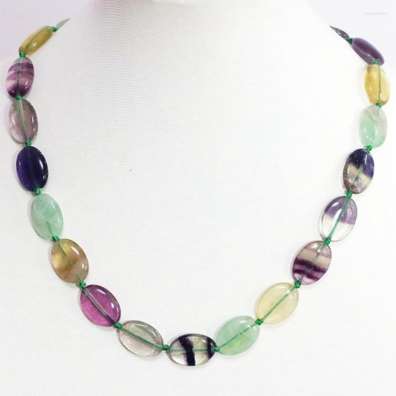 Chains Cute/Romantic Fashion Multicolor Fluorite Women Chain Necklace Charms Oval Beads 13 18mm Party Clothes Jewelry 18inch B1460
Chains Cute/Romantic Fashion Multicolor Fluorite Women Chain Necklace Charms Oval Beads 13 18mm Party Clothes Jewelry 18inch B1460
