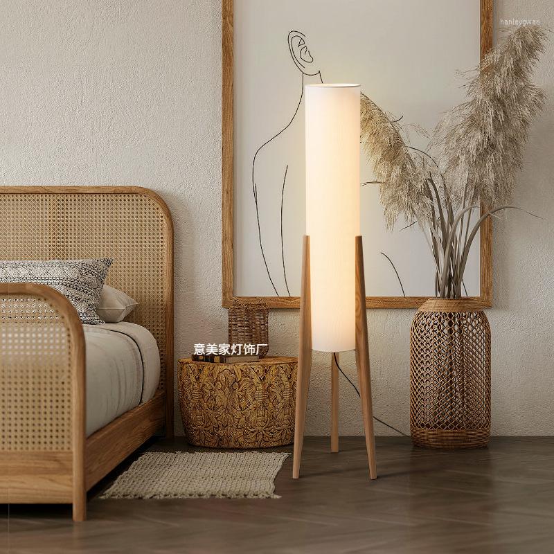 Lamps Floor Vintage Walnut Living Room Led Bedroom Bedside Lamp Ambient Light Sofa Side Study Reading Lights Home Decoration s