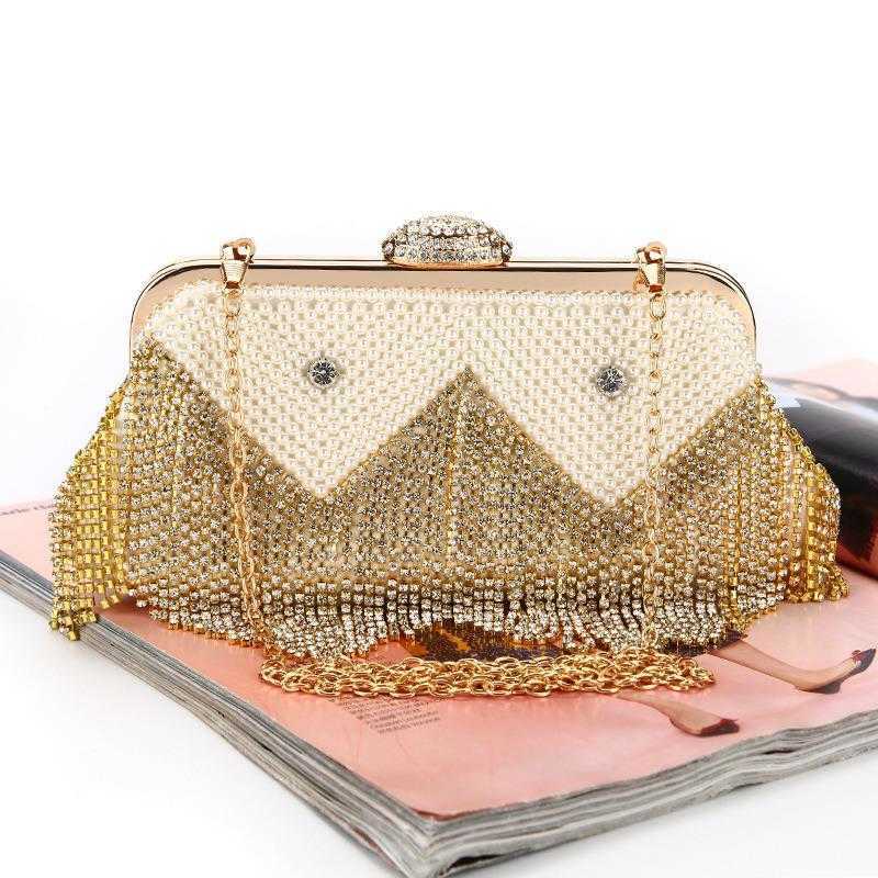 Rhinestone Tassel Dinner Bag Socialite Pearl Clutch Encrusted Chain Evening Bags, Large order customization
Rhinestone Tassel Dinner Bag Socialite Pearl Clutch Encrusted Chain Evening Bags, Large order customization