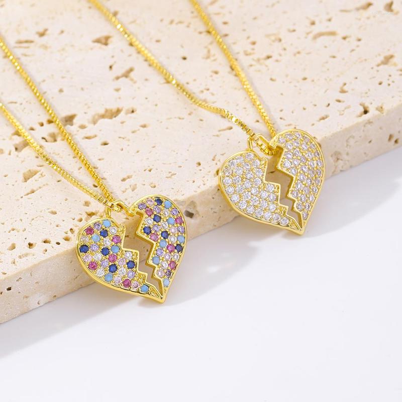 Chains Korean Fashion Heart Necklace For Women Golden Alloy Micro Zircon Inlay Broken Pendant 2023 Trendy
Chains Korean Fashion Heart Necklace For Women Golden Alloy Micro Zircon Inlay Broken Pendant 2023 Trendy
