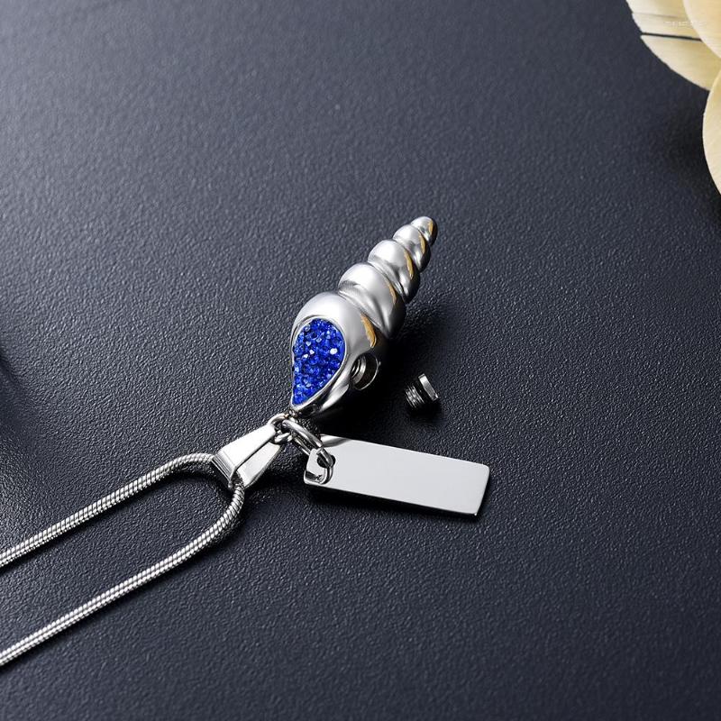 Chains Stainless Steel Conch Deep Blue Crystal Cremation Necklace For Ashes Urn Pendant Memorial Keepsake Jewelry
Chains Stainless Steel Conch Deep Blue Crystal Cremation Necklace For Ashes Urn Pendant Memorial Keepsake Jewelry