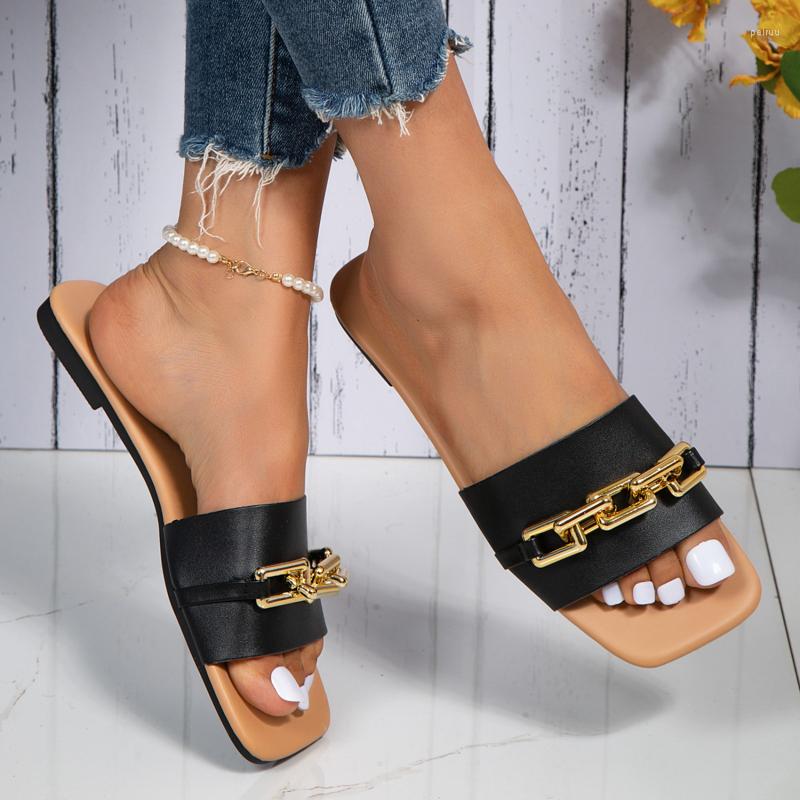 Slippers 2023 Shoes For Women Basic Peep Toe Women's Summer Daily Metal Decoration Soft Bottom Ladies, Black
Slippers 2023 Shoes For Women Basic Peep Toe Women's Summer Daily Metal Decoration Soft Bottom Ladies, Black