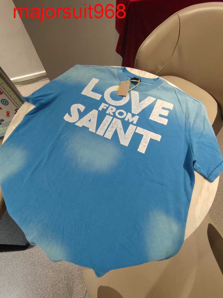 

Saint Michael Tie Dyed Blue American High Street Vintage Washed Old VTG Short Sleeve T-shirt Men's Fashion, Tie dye blue st15