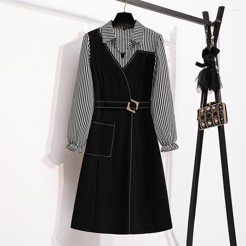Casual Dresses Autumn Winter 2023 Elegant Office Stripe Women Shirt Long Sleeve V Neck Patchwork Fake Two Vintage Dress Plus Size, Picture
Casual Dresses Autumn Winter 2023 Elegant Office Stripe Women Shirt Long Sleeve V Neck Patchwork Fake Two Vintage Dress Plus Size, Picture