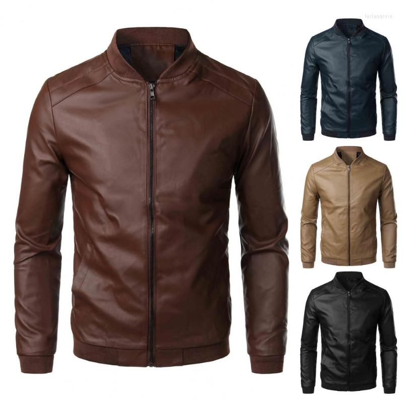 Men's Jackets Men Jacket Smooth Faux Leather Spring Solid Color Elastic Cuff Coat Slim Stand Collar Cardigan For Daily Wear, Brown
Men's Jackets Men Jacket Smooth Faux Leather Spring Solid Color Elastic Cuff Coat Slim Stand Collar Cardigan For Daily Wear, Brown