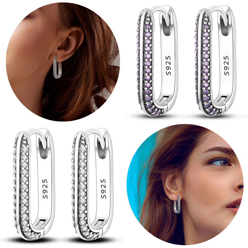 925 Silver Woman Hoop Earring Sparkling Pave CZ U Shape Zircon Pendientes For Girlfriend Wedding Birthday Gift Jewelry Earring
925 Silver Woman Hoop Earring Sparkling Pave CZ U Shape Zircon Pendientes For Girlfriend Wedding Birthday Gift Jewelry Earring