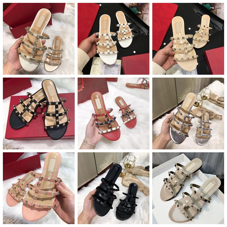 Luxurys Brand Women's Slippers Flat Casual Sandals Beach Shoes Woman Slides Sandals New Fashion Leather Summer Ladies Flip-Flops Rivet Studs foam slide flip flop tn
Luxurys Brand Women's Slippers Flat Casual Sandals Beach Shoes Woman Slides Sandals New Fashion Leather Summer Ladies Flip-Flops Rivet Studs foam slide flip flop tn