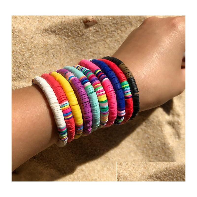 Beaded Handmade Rainbow Strands Bracelet Colorf Polymer Clay Disc Bracelets Boho Surf Stackable Stretch Charm Jewelry For Women Drop Dhiou 
Beaded Handmade Rainbow Strands Bracelet Colorf Polymer Clay Disc Bracelets Boho Surf Stackable Stretch Charm Jewelry For Women Drop Dhiou