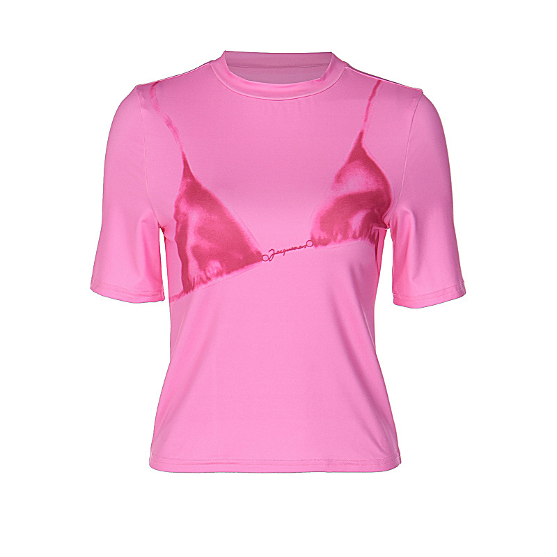 Summer Women's Short-Sleeve T-Shirt, O-Neck Bikini Fashion Print, Sexy Streetwear, Casual Sportswear, Tee B2