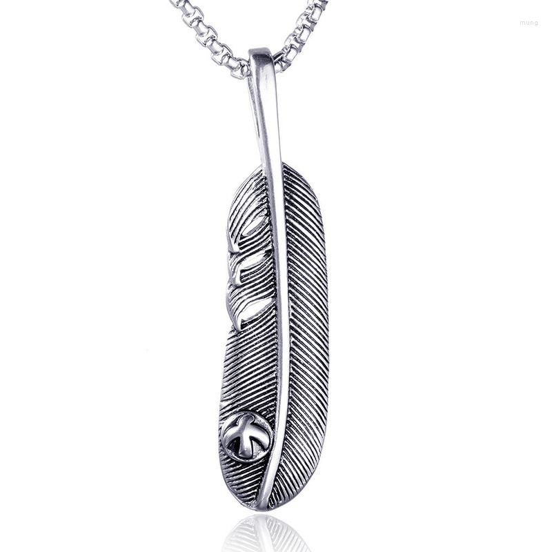 Pendant Necklaces Hip Hop Hollow Vintage Titanium Steel Necklace Trendy Men's Alloy Feather
Pendant Necklaces Hip Hop Hollow Vintage Titanium Steel Necklace Trendy Men's Alloy Feather