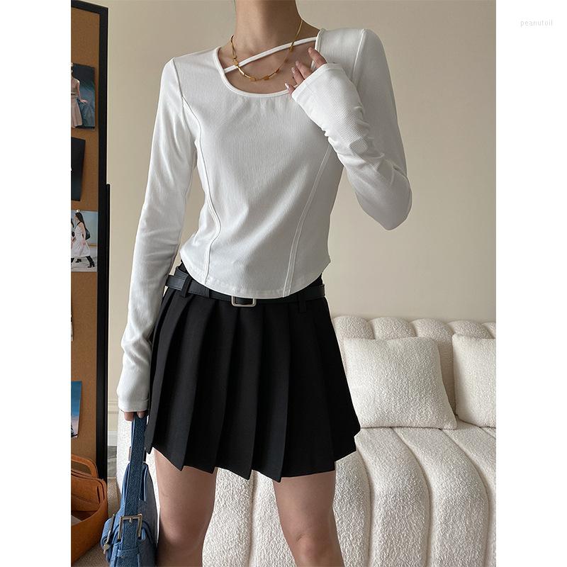 Women's T Shirts 2023 Spring And Summer Fishbone Cut U-shaped Slash Collar Shape Slim Short Bottoming Shirt T-shirt Long Sleeves, Black
Women's T Shirts 2023 Spring And Summer Fishbone Cut U-shaped Slash Collar Shape Slim Short Bottoming Shirt T-shirt Long Sleeves, Black