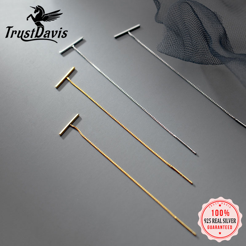 Trustdavis Minimalist 925 Sterling Silver Sweet Stick Box Chain Linked Stud Earring For Women Creative Fashion Jewelry DB1188
Trustdavis Minimalist 925 Sterling Silver Sweet Stick Box Chain Linked Stud Earring For Women Creative Fashion Jewelry DB1188