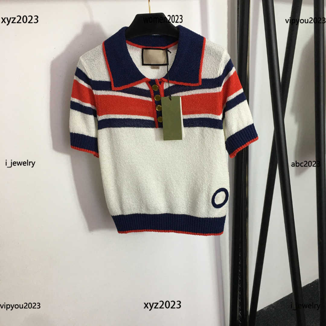 woman Lapel tees female T-shirt Contrast stripe design knitted tops Size -L New Products Gold button striped knit shirt May25, #1
woman Lapel tees female T-shirt Contrast stripe design knitted tops Size -L New Products Gold button striped knit shirt May25, #1