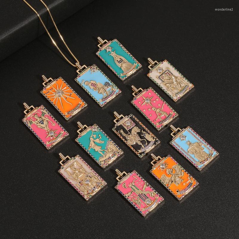 Chains Vintage Tarot Cards Necklace For Women Men Good Luck Stainless Steel Pendant Dripping Oil Moon Charms Choker Mystic Jewelry Gift
Chains Vintage Tarot Cards Necklace For Women Men Good Luck Stainless Steel Pendant Dripping Oil Moon Charms Choker Mystic Jewelry Gift