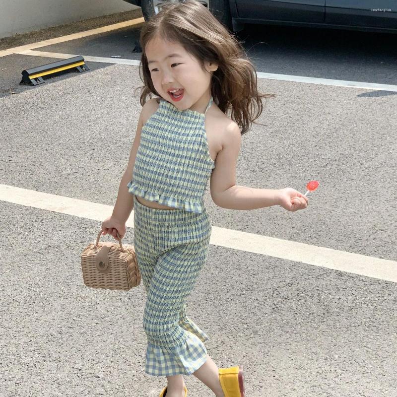 Clothing Sets 2023 Summer Girls Clothes Fashion Plaid Neck Suspender Tops And Pants Casual Two Piece Set Lovely Sweet Sleeveless
Clothing Sets 2023 Summer Girls Clothes Fashion Plaid Neck Suspender Tops And Pants Casual Two Piece Set Lovely Sweet Sleeveless