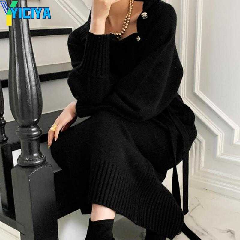 YICIYA Casual Dresses Sweater Dress Pockets Winter Autumn Ribbed Trim Loose Fit Knitted, Khaki
YICIYA Casual Dresses Sweater Dress Pockets Winter Autumn Ribbed Trim Loose Fit Knitted, Khaki