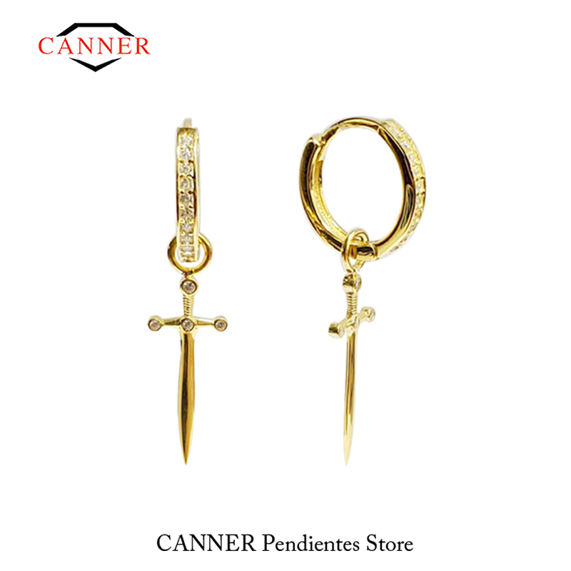 CANNER Real 925 Sterling Silver Dagger Zircon Pendant Drop Earrings For Women Piercing Earring Earings Jewelry Pendientes
CANNER Real 925 Sterling Silver Dagger Zircon Pendant Drop Earrings For Women Piercing Earring Earings Jewelry Pendientes
